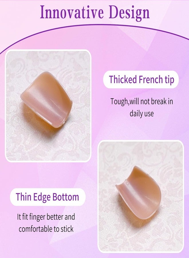 Lifextol 120pc White French Tip Press on Nails Short Fake Nails Press ons with Glue&Adhesive Tab, False Acrylic Nails Press on Nails Coffin Nail Tips Artificial Glue on Nails Fingernail Stick Nails - Image 5